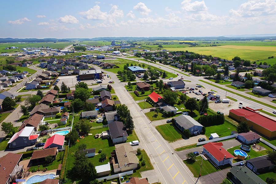 Girard OH - Aerial View of Small Rural Town Girard Ohio